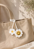 Smiley Daisy Crochet Bag Charm