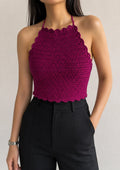 Berry Bloom Crochet Crop Top