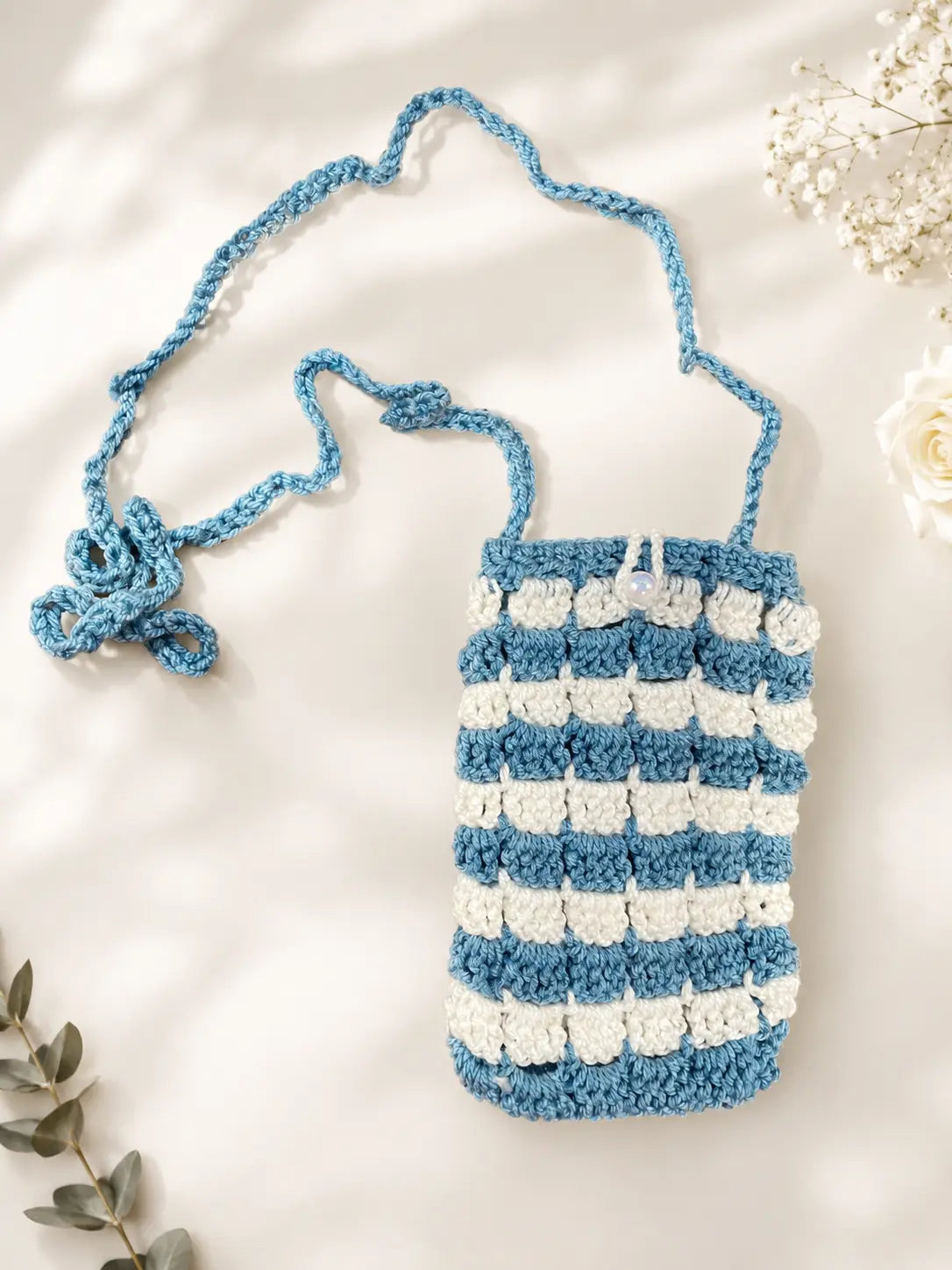 White & Cool Blue Cross Bag