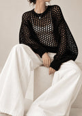 Noir Mesh Crochet Top