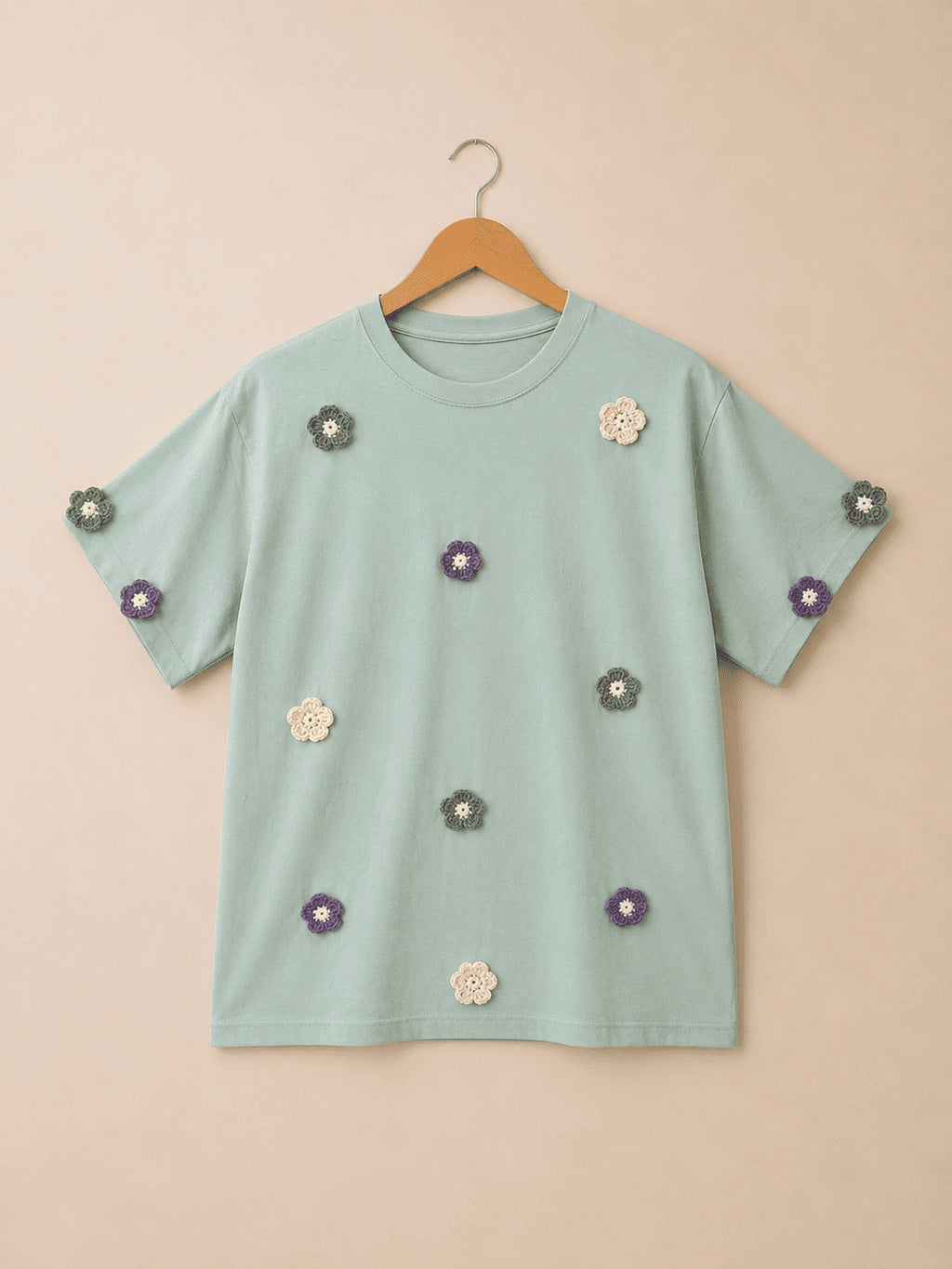 Multi Bloom Crochet T-shirt