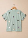 Multi Bloom Crochet T-shirt