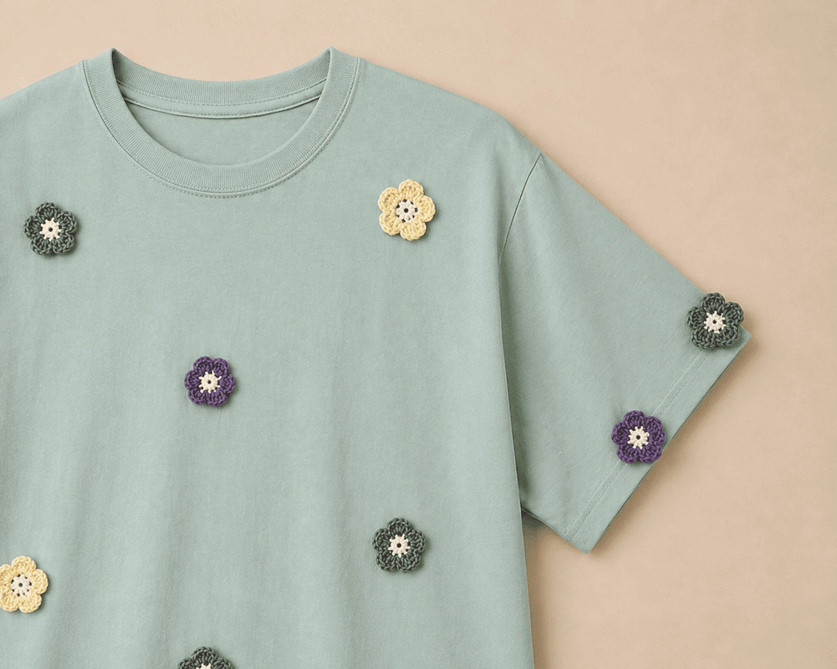 Multi Bloom Crochet T-shirt