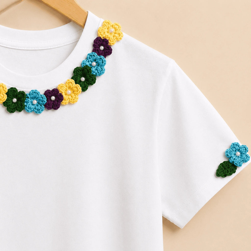 Bloom Collar Crochet T-shirt