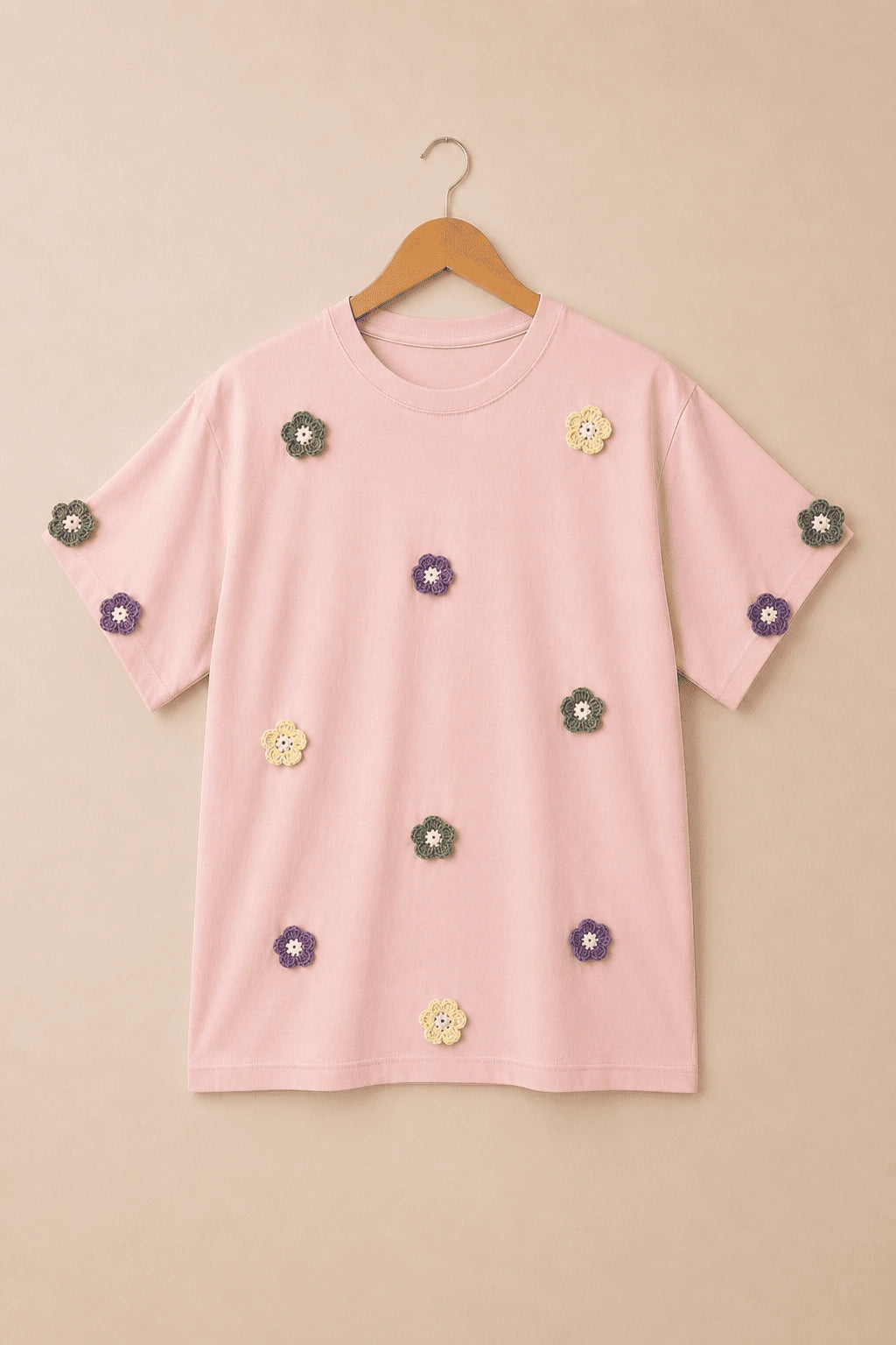 Multi Bloom Crochet T-shirt