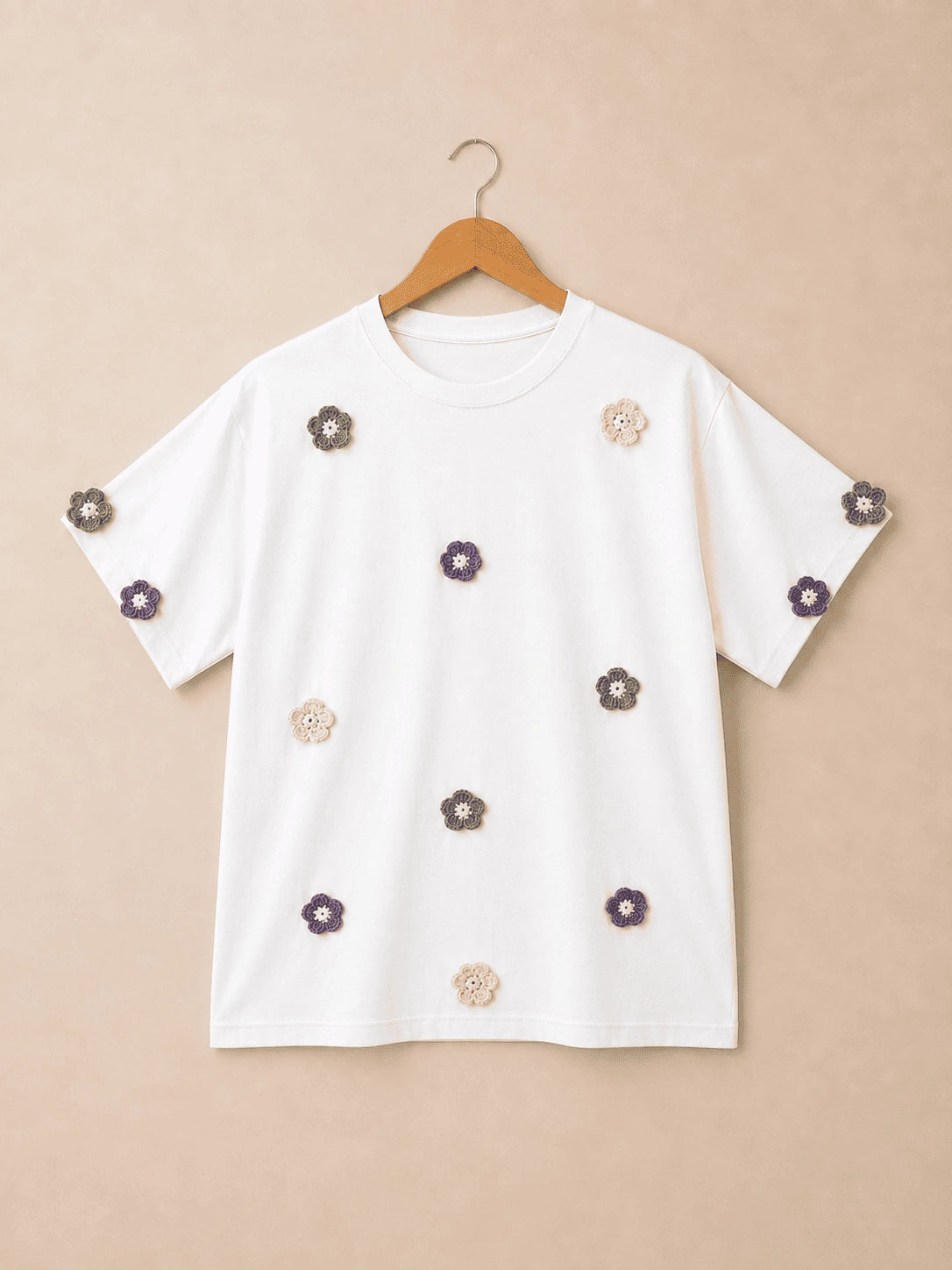 Multi Bloom Crochet T-shirt