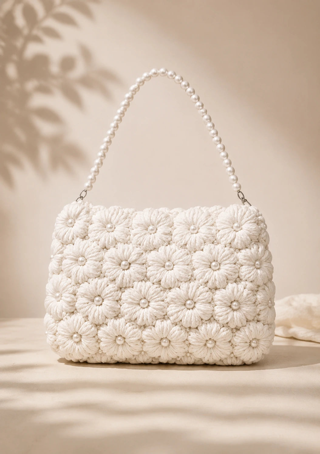 Pearl & White Floral Luxury Bag